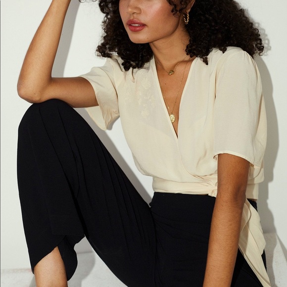 Rouje Benedicte wrap top sz 34 - Picture 3 of 7